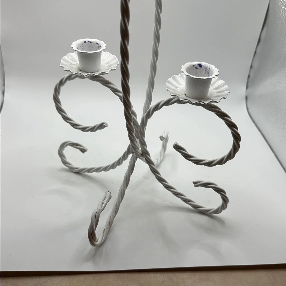 1950’s Metal Candelabra Centerpiece by Homco White